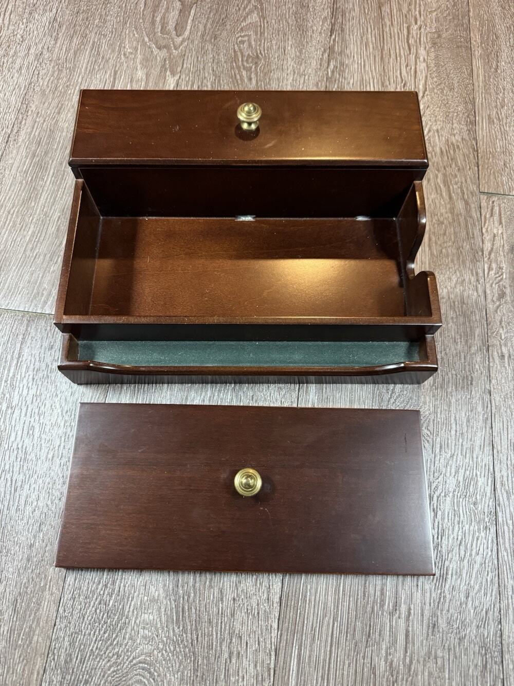 Bombay Company Wooden Desk Organizer Mail Sorter 1996 Hidden Compartment